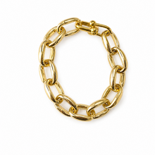 Load image into Gallery viewer, Chunky gold oval link bracelet, polished finish