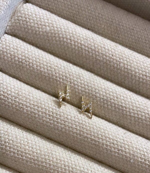 Lightning Bolt Cz Studs